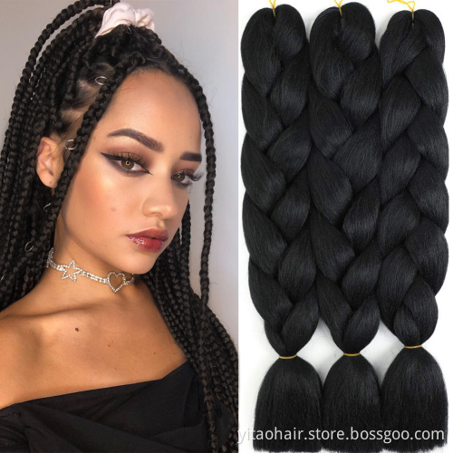 Lowest price Jumbo Braiding Hair synthetic Ombre Braiding Hair 24 Inch High Temperature Synthetic Crochet Braids Hair Extensions
